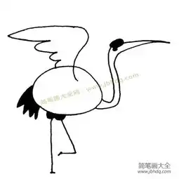  一组丹顶鹤简笔画图片