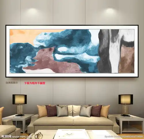  现代简约线条色块抽象装饰画图片