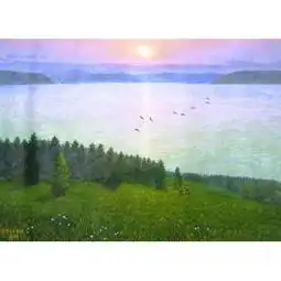  赵东军赵东军赴战湖的傍晚朝鲜油画风景油画油画风景朝鲜美术类别朝鲜油画中国书画服务中心