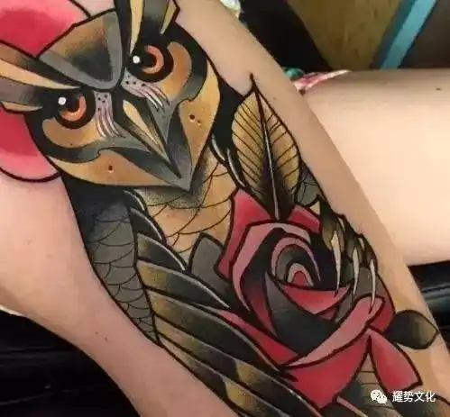  耐心与智慧的结合便是猫头鹰纹身的寓意