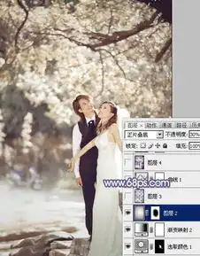  photoshop调出蓝色梦幻效果的外景婚片教程