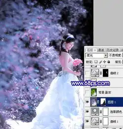  photoshop打造梦幻的蓝紫色外景婚片