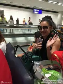  张柏芝母子现身机场小儿拖行李箱超懂事