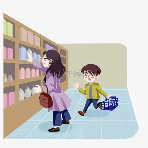  母子超市选购商品素材图片免费下载千库网