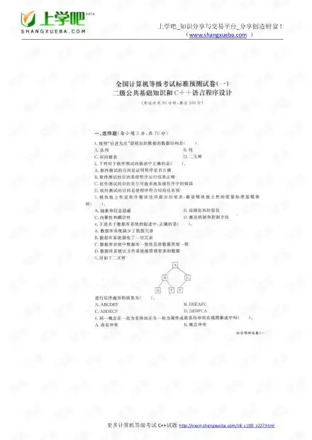  全国计算机等级考试二级c语言预测试卷.pdf资源csdn文库