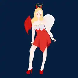  万圣节手绘欧风卡通小清新恶魔和天使女生图片素材其他格式下载动漫人物大全