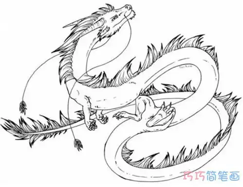  素描中国龙的画法教程中国龙怎么画简笔画图片