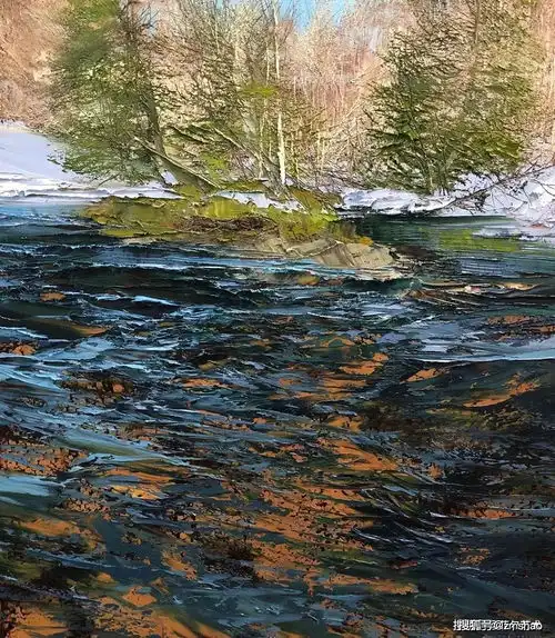  灵动的风景油画肌理