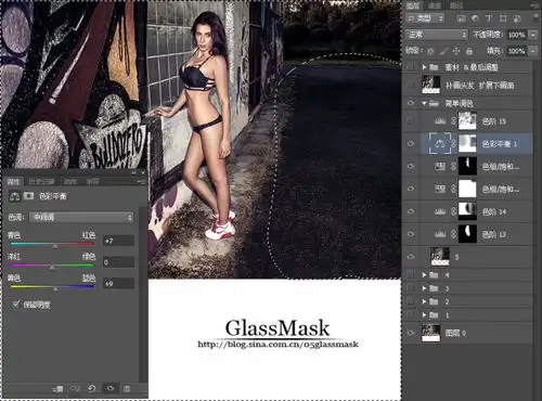  photoshoplr为街拍美女模特调出欧美流行色调