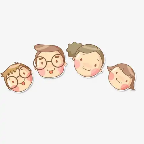  卡通爸爸妈妈儿子女儿一家人头像素材图片免费下载高清装饰图案psd千库网图片编号1020402