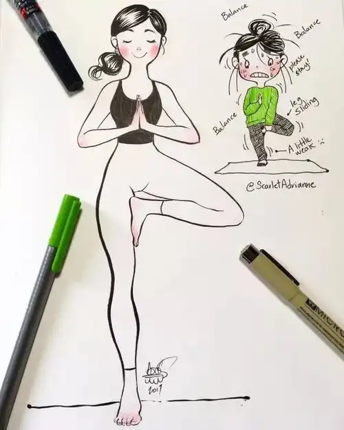  女生第一次上瑜伽课现场,看看是不是你的样子哈哈哈哈哈
