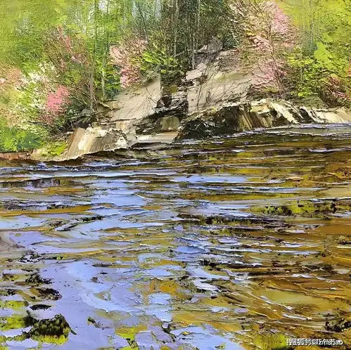  灵动的风景油画肌理