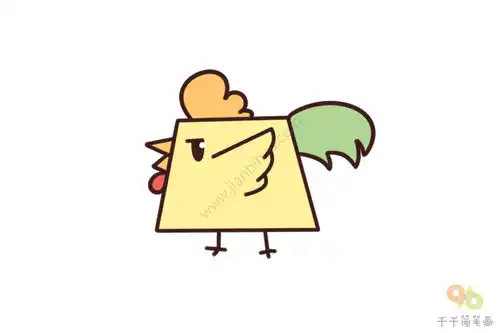 用梯形画出12生肖动物创意几何梯形简笔画