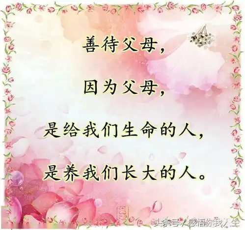  养育之恩大于天,百善之首孝为先,善待父母