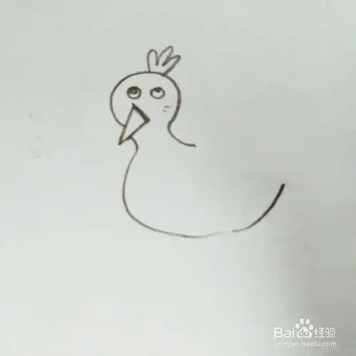  我们如何来画一只卡通版孔雀简笔画呢