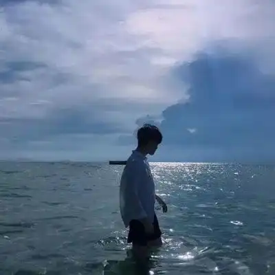  男生头像阳光帅气背影暖男侧脸高清图片