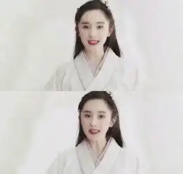  杨幂最新代言选择白色古装造型长发飘逸笑容甜美好经典