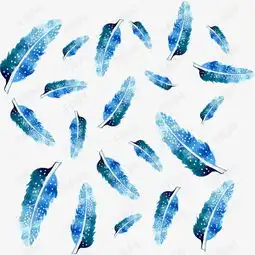  梦幻水彩蓝色手绘羽毛素材图片免费下载高清psd千库网图片编号8295885