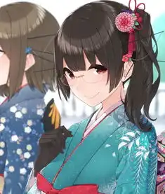  二次元和风美图青春有活力的和服少女,超甜的,太讨人喜了