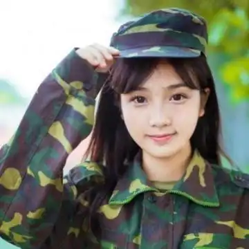  最美军训女生图片迷彩服女生头像清纯唯美女生军训头像