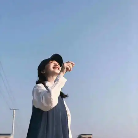 纯蓝色慵懒头像图片微信
