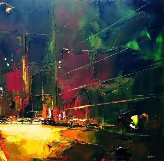  兰州画室丨法国丹尼尔卡斯坦刮刀大笔触油画风景