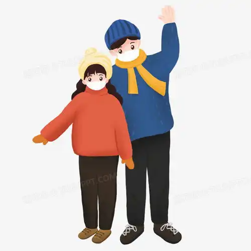  卡通手绘男女青年戴口罩防疫免抠元素png图片素材免费下载口罩png20002000像素