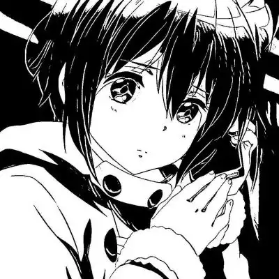  沫兮可爱黑白线条二次元漫画头卡通动漫头像我要个性网
