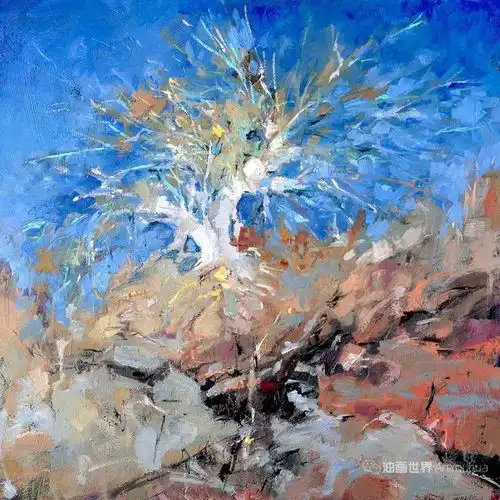  写意风景油画,美国画家朗布鲁尔作品