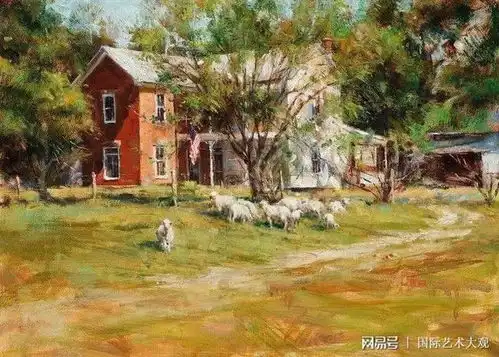  风景乡村小景美国油画家约翰奥斯汀汉娜的作品欣赏
