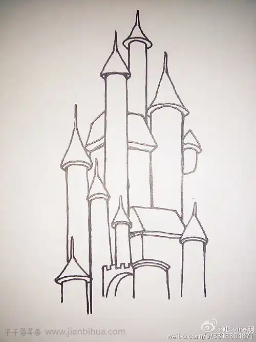  城堡简笔画步骤图城堡简笔画