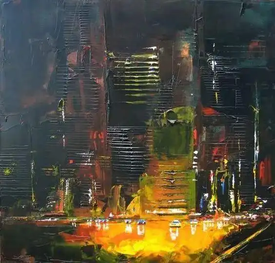  兰州画室丨法国丹尼尔卡斯坦刮刀大笔触油画风景