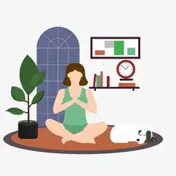  卡通插画风房间里练瑜伽的女人图片素材其他格式下载动漫人物大全