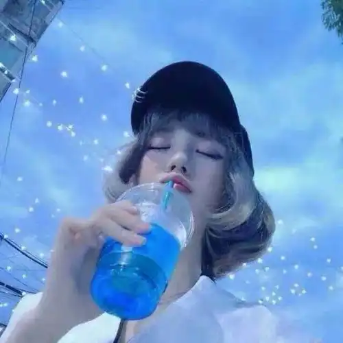 纯蓝色慵懒头像图片头像