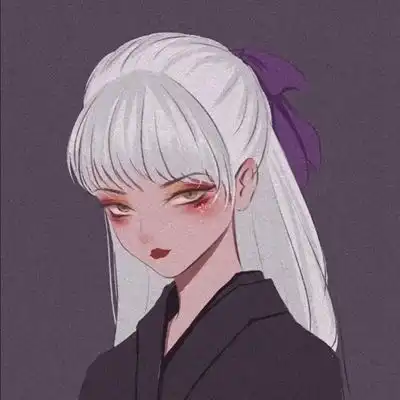 灰白色高冷女动漫头像