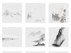  创意古风手绘简笔画水墨山水画免扣背景图片素材模板下载93.30mb其他大全花纹边框