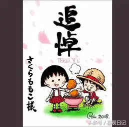  小丸子与路飞吃烤肉尾田荣一郎绘图悼念樱桃子