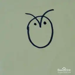  卡通猫头鹰幼儿简笔画