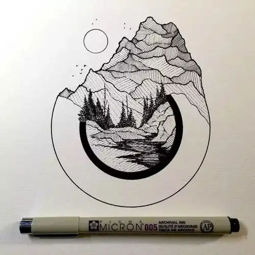  一支针管笔就可以画一幅手绘作品,厉害了我的哥