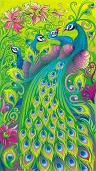  孔雀动漫插图