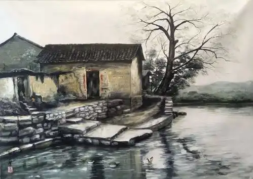  职业画家陈金勇笔下的乡村风景油画
