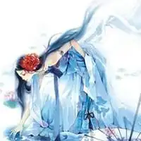 蓝色少女古风头像