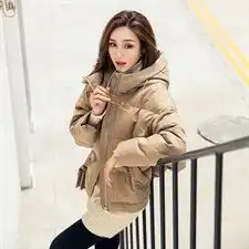  休闲保暖宽松慵懒纯色大口袋洋气减龄时尚潮流韩版羽绒服