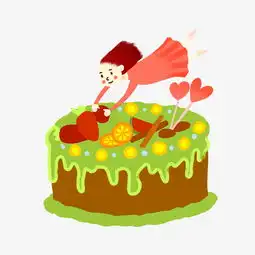  手绘矢量卡通美食餐饮蛋糕和小女孩图片素材其他格式下载动漫人物大全