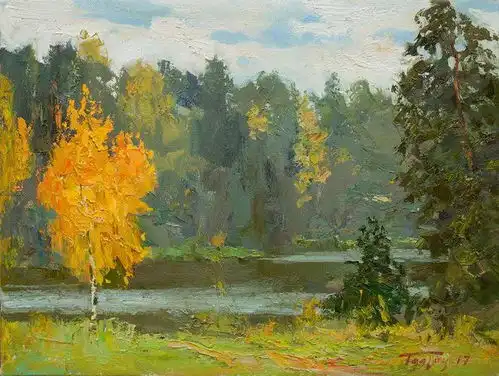  光与色彩画家笔下故乡的清新风景油画