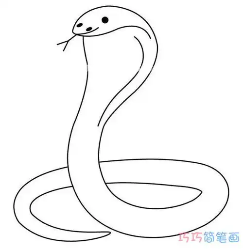  素描眼镜蛇的画法手绘简单眼镜蛇怎么画简笔画图片