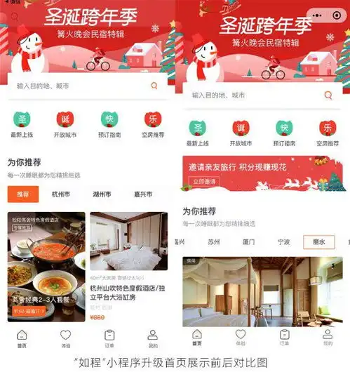  如程网微信小程序升级,即刻体验高端民宿预订
