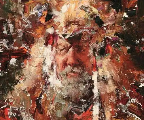 奔放的笔触,严谨的造型︱美国画家jeffrey油画肖像欣赏