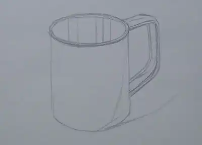  圆柱型杯子素描的步骤