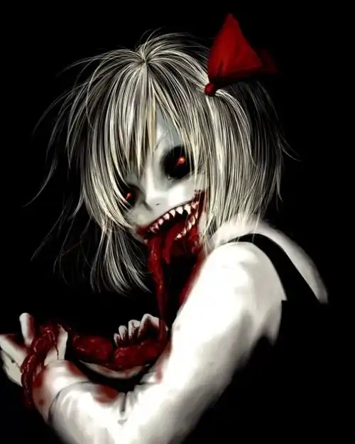  谁能帮我发一张恶魔吃人图,最好是像动漫里那种恐怖一点的恶魔
